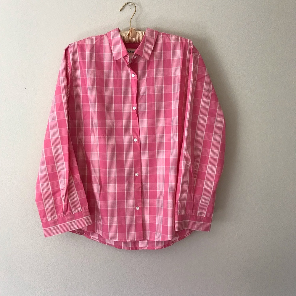 Caron Callahan Alice Shirt in Bubblegum Plaid, S